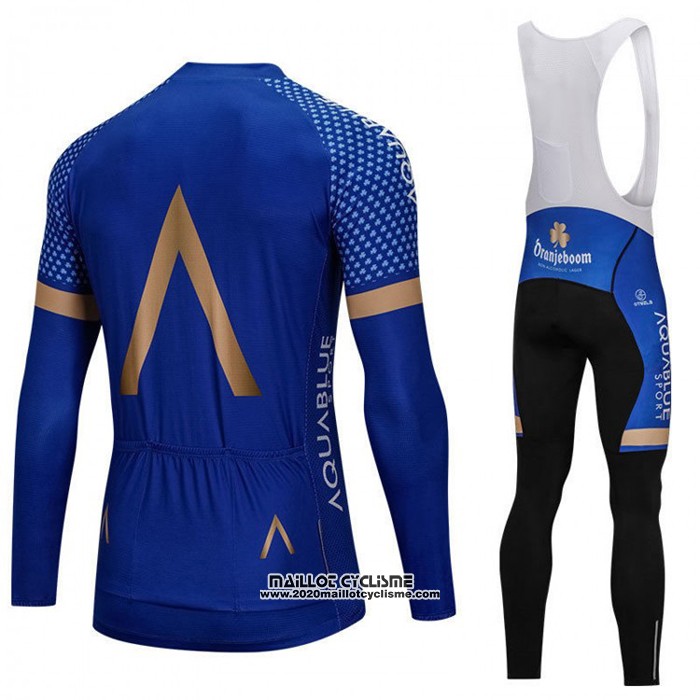 2018 Maillot Ciclismo Aqua Bleue Sport Bleu Manches Longues et Cuissard